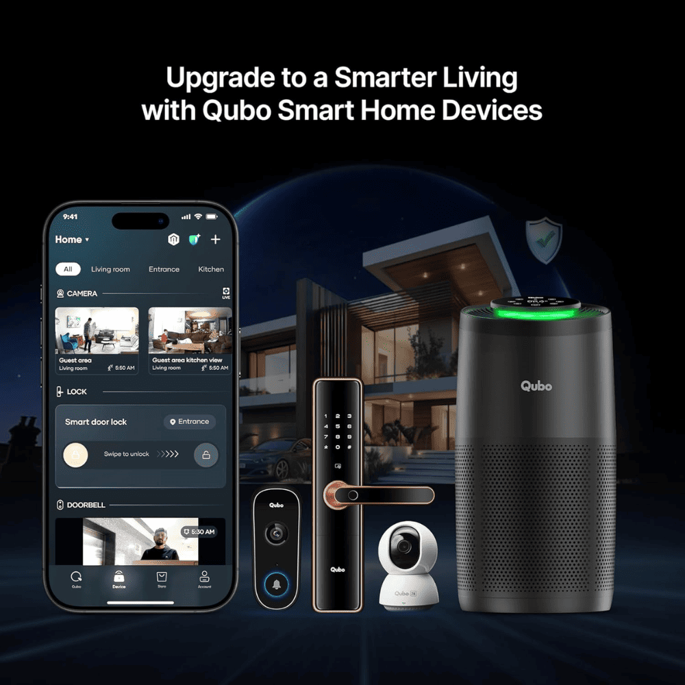 Qubo R700 Smart Room Air Purifier with HEPA 13 Filter (Black)