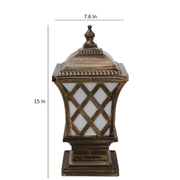 Table Gospel Outdoor Waterproof Gate Pillar Post Lighting for Exterior (Woodfinished Brown)