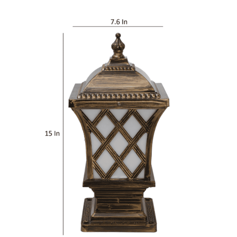 Table Gospel Outdoor Waterproof Gate Pillar Post Lighting for Exterior (Woodfinished Brown)