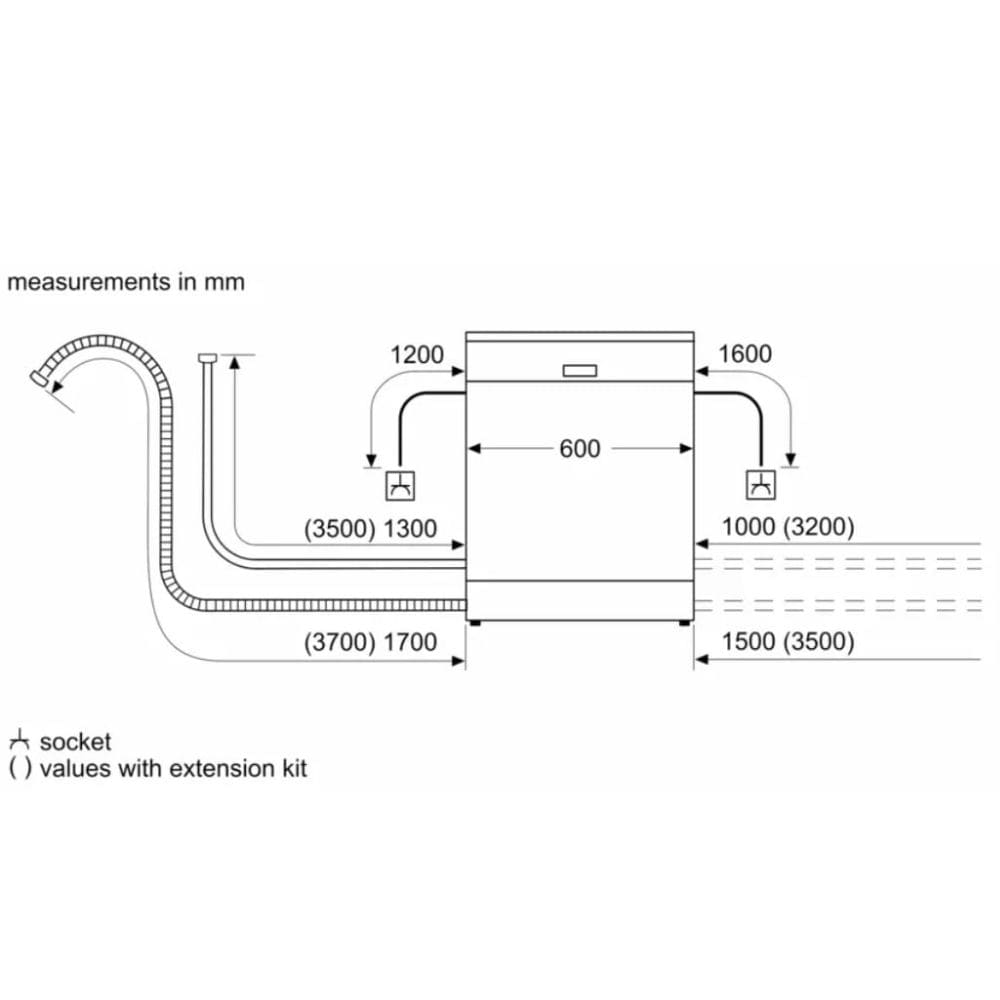 Bosch 14 Place Settings, Free Standing Dishwasher with TrueSteam And Wifi (SMS6IKW01I 14 PS, White)