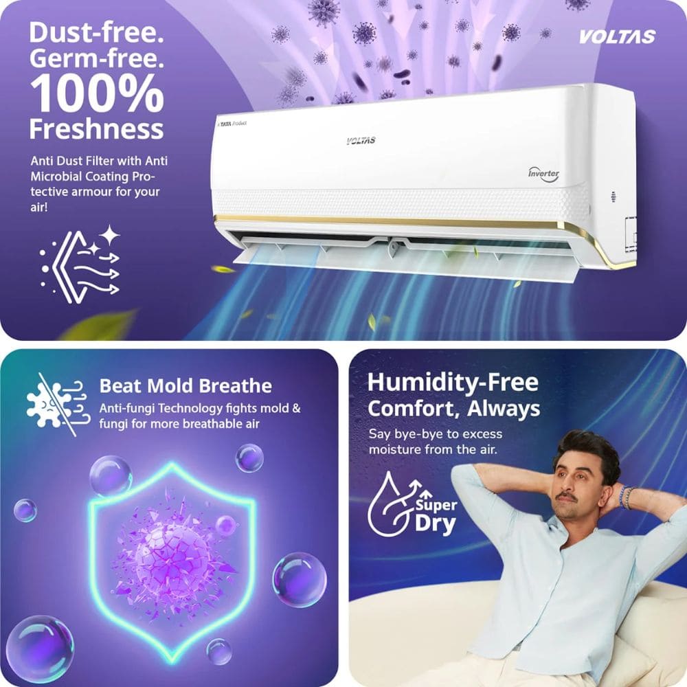 Voltas 1.5 Ton 3 Star Inverter Split Air Conditioner (SAC 183V VERTIS ZEPHYR GOLD)