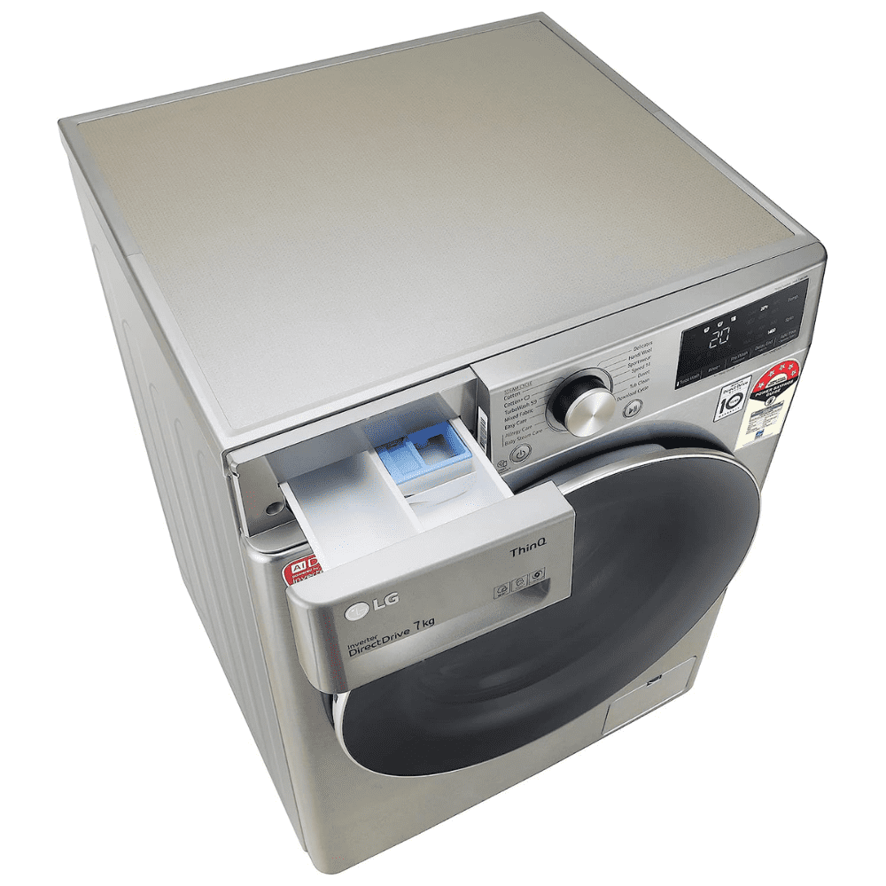 LG 7 Kg 5 Star Inverter Wi-Fi Fully-Automatic Front Load Washing Machine (FHV1207Z4M, Platinum Silver)