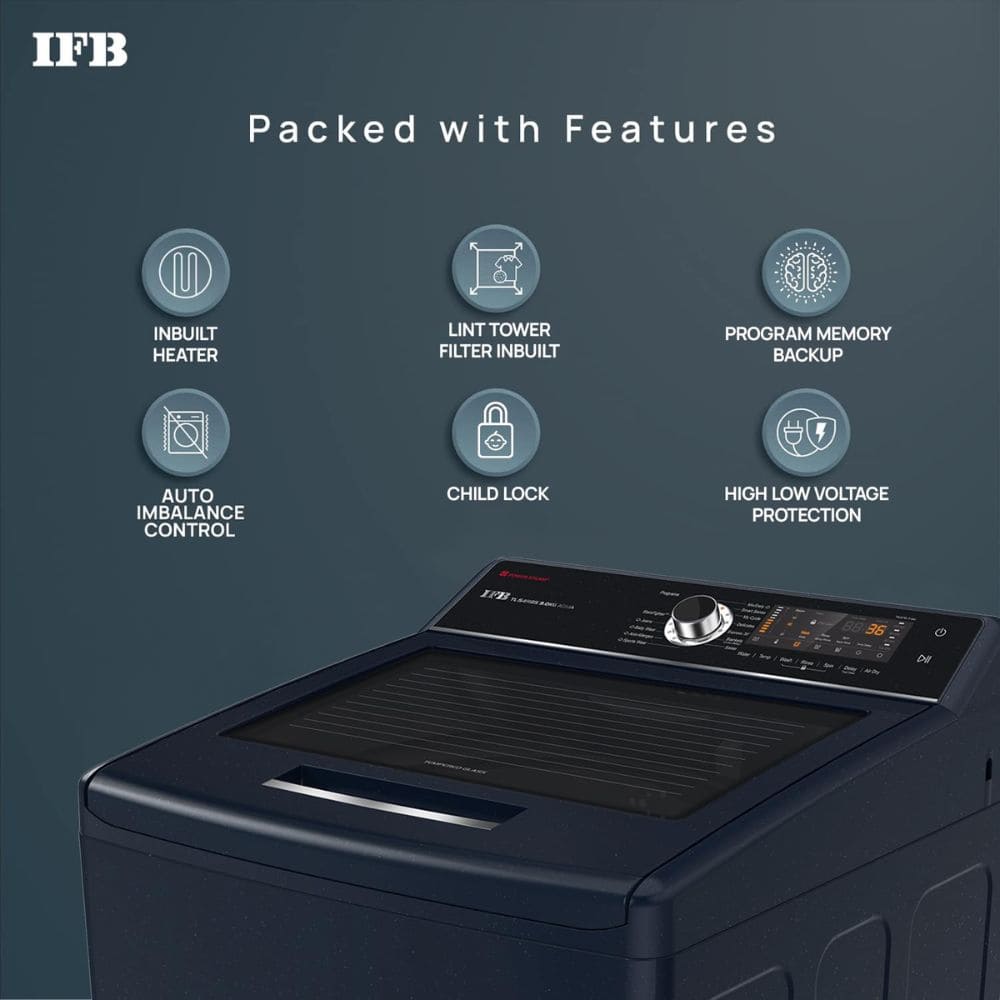 IFB 10 Kg 5 star Fully-Automatic Top Load Washing Machine (TL-S4RBS 10.0KG AQUA, Black
