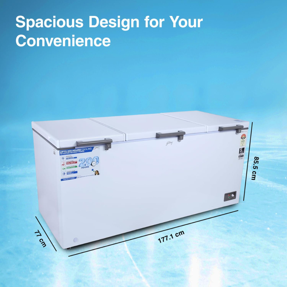 Godrej DH EPENTA 625E 3HCN RW, 600 Ltrs Triple Door Convertible Deep Freezer, White