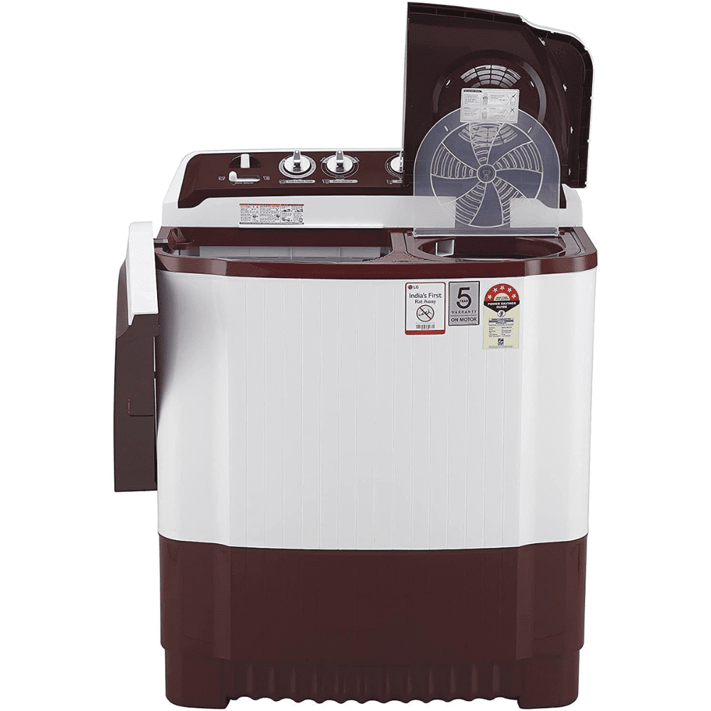 LG 8 Kg 5 Star Semi-Automatic Top Load Washing machine (P8035SRAZA, Maroon)