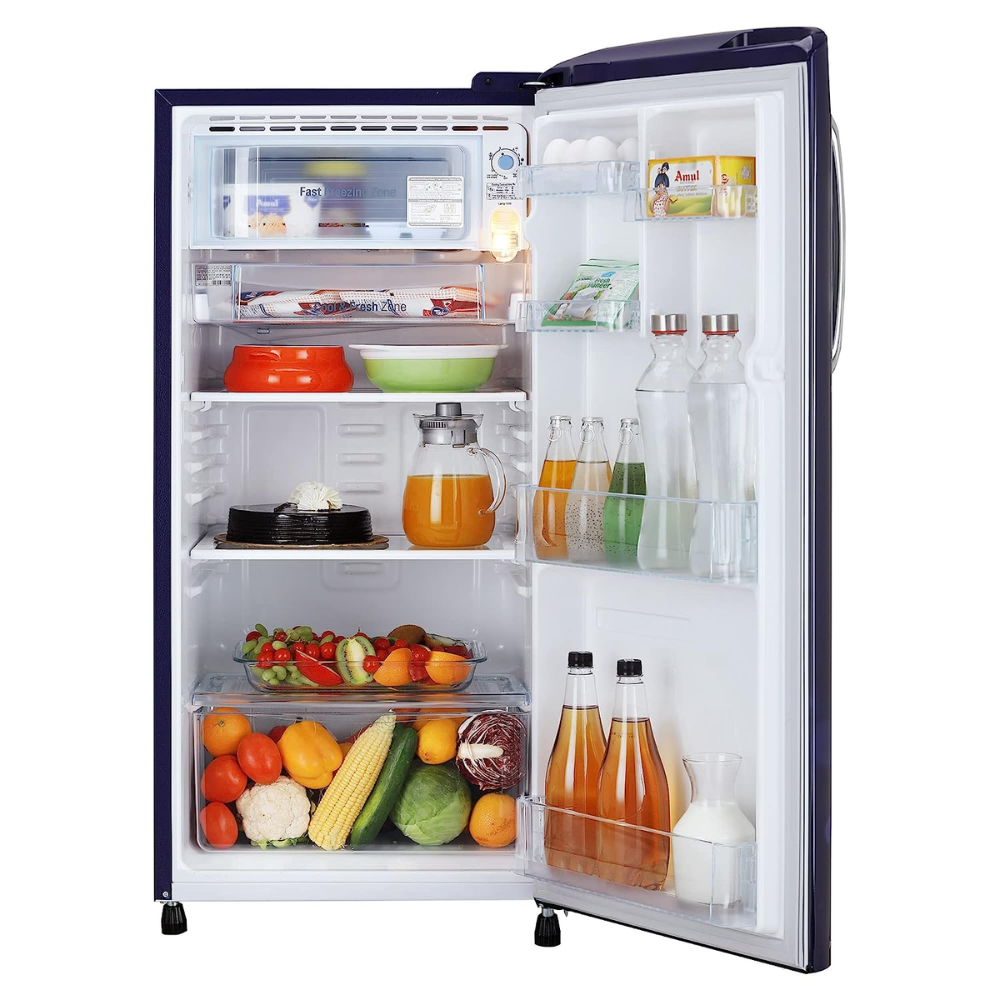 LG 185 Ltrs 3 Star Inverter Direct Cool Single Door Refrigerator (GL-B201ABED, Blue Euphoria)