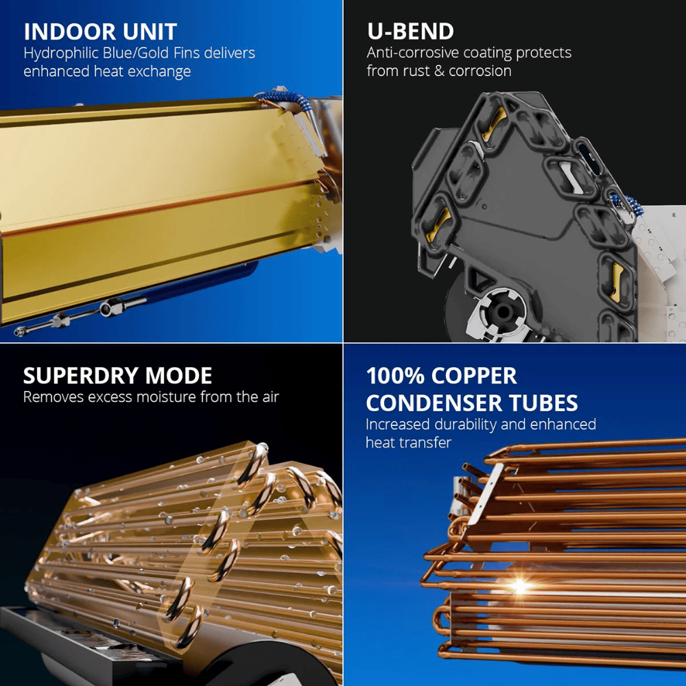 Voltas 1.5 Ton 3 Star Inverter Split Air Conditioner (183V Vectra Zen Gold 890 MM)