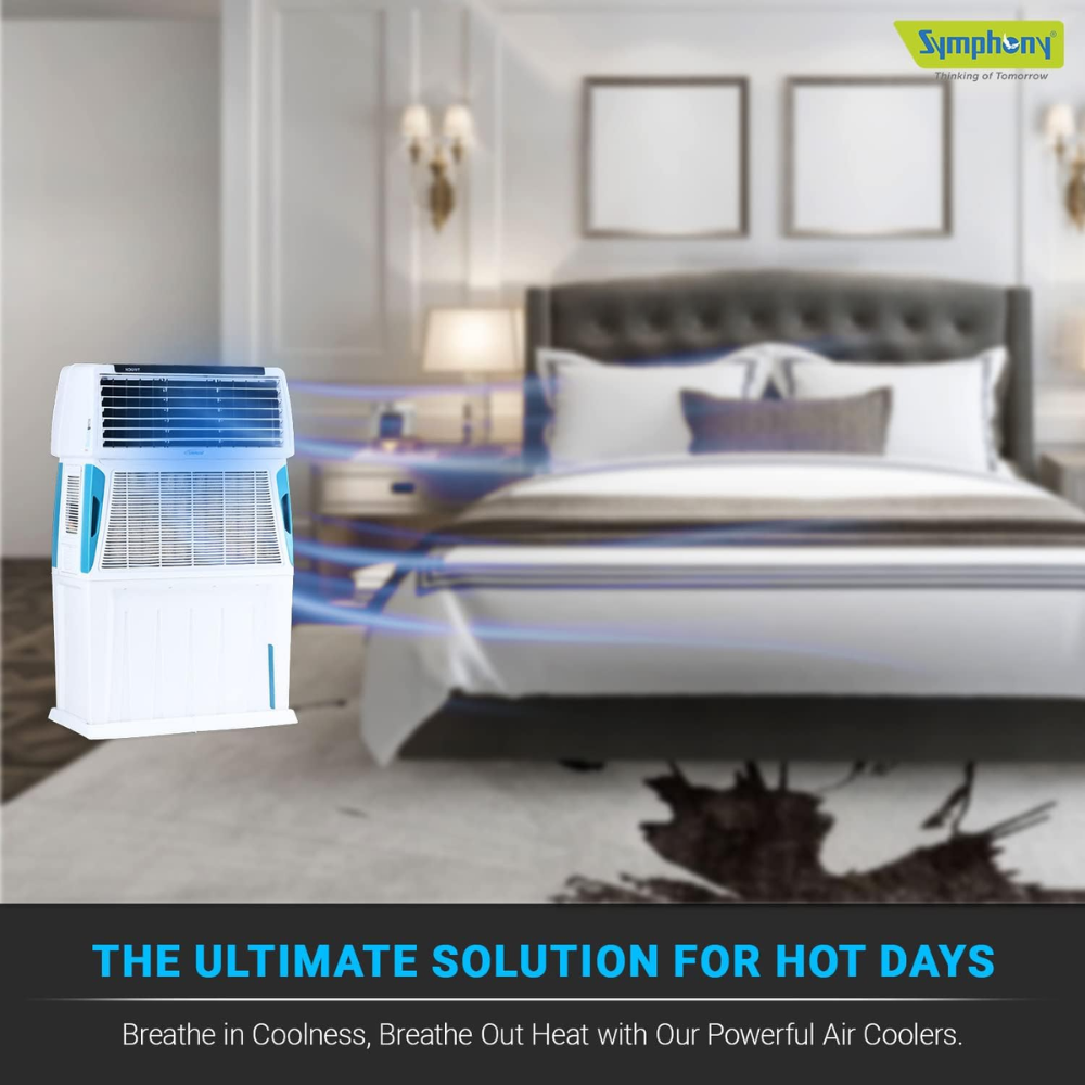 Symphony 80 Ltrs Personal Air Cooler with 4-Side Aspen Pads (Touch80l)