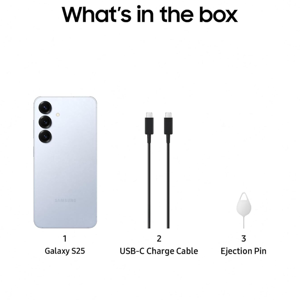 Samsung Galaxy S25 5G, 12GB RAM, 256GB Storage AI Smartphone, Titanium Silver,Sky Blue,Light Green,Blue