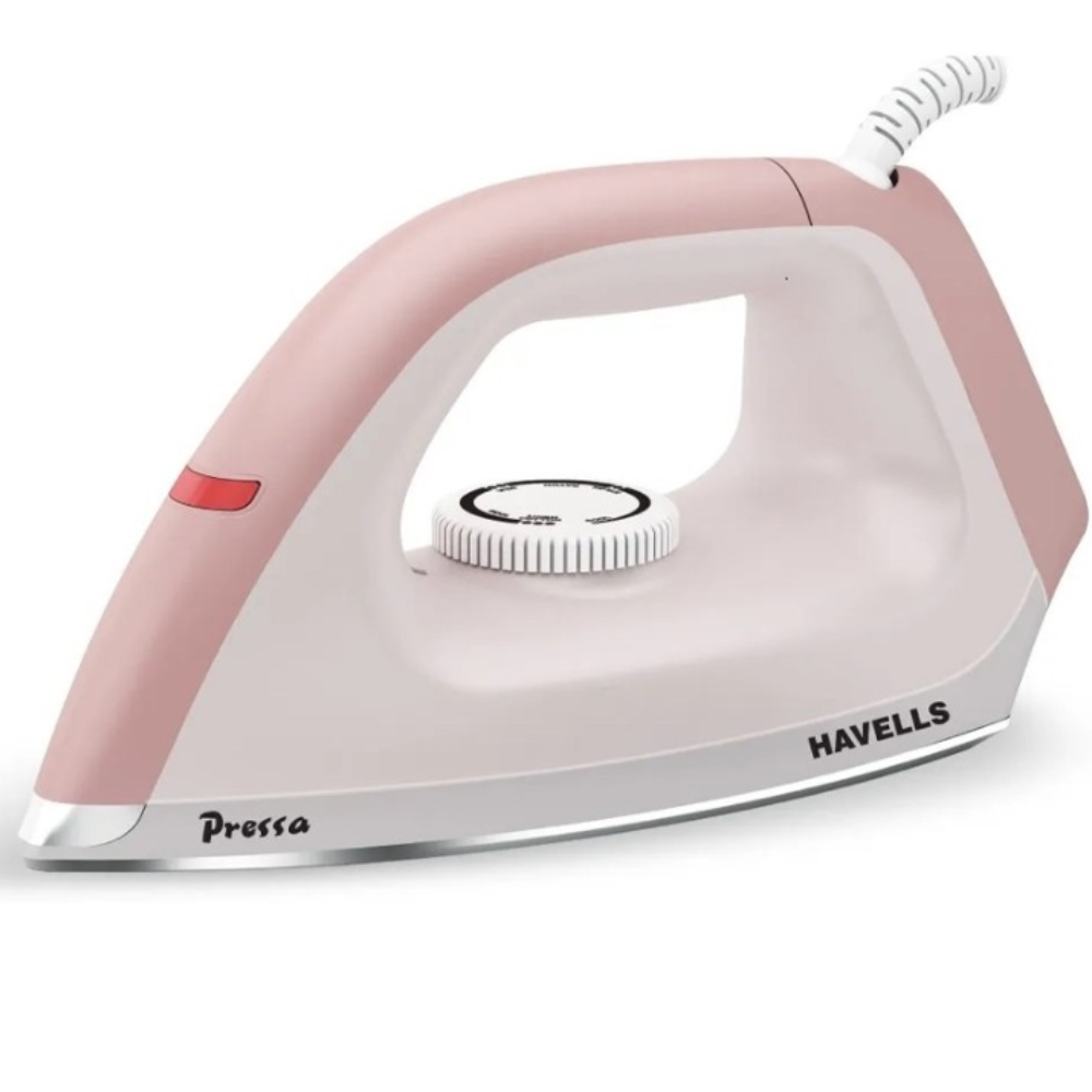 Havells Pressa, 1100 Watts Greblon Non-Stick Dry Iron (Peach)