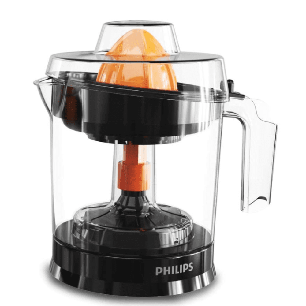 Philips 1 Litres 2 way rotation Citrus Press Juicer with Large size jar (HR2799/00, Black Transparent)