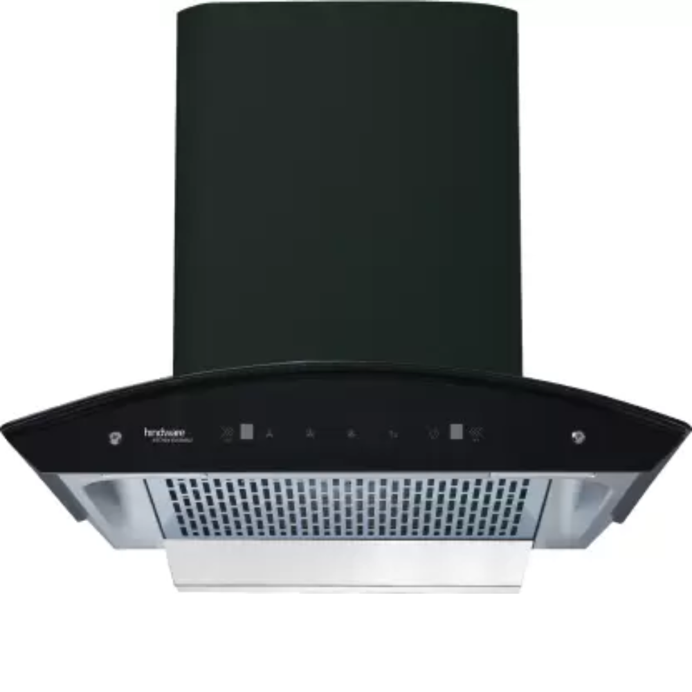 Hindware OASIS BLK, 60 cm 1350 m3/hr Auto-Clean Wall Mounted Chimney, Motion Sensor Technology (Black)