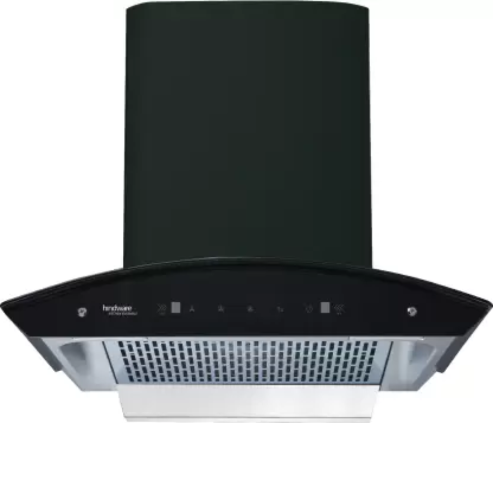 Hindware OASIS BLK 60 1350CMH, 60 cm 1350 m3/hr Auto-Clean Wall Mounted Chimney, Motion Sensor Technology (Black)