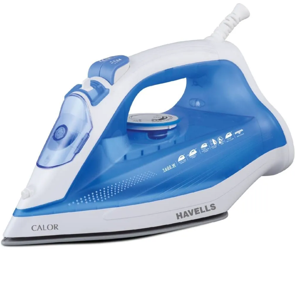 Havells Calor, 1600 Watts Non Stick Coated Sole Plate Steam Iron Press (Blue)