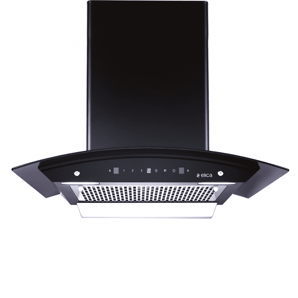 Elica WDFL 606 HAC LTW MS NERO, 60 cm 1200 m3/hr Filterless Autoclean Kitchen Chimney (Black)