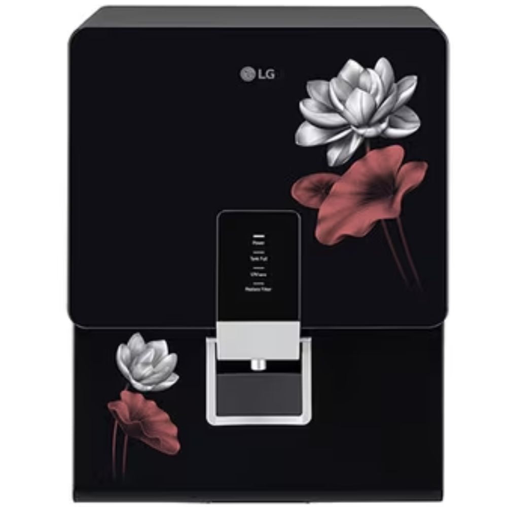 LG WW156RPTB, 8 Litres RO+UV Mineral Booster Stainless Steel Tank Wall Mountable Water Purifier, Black