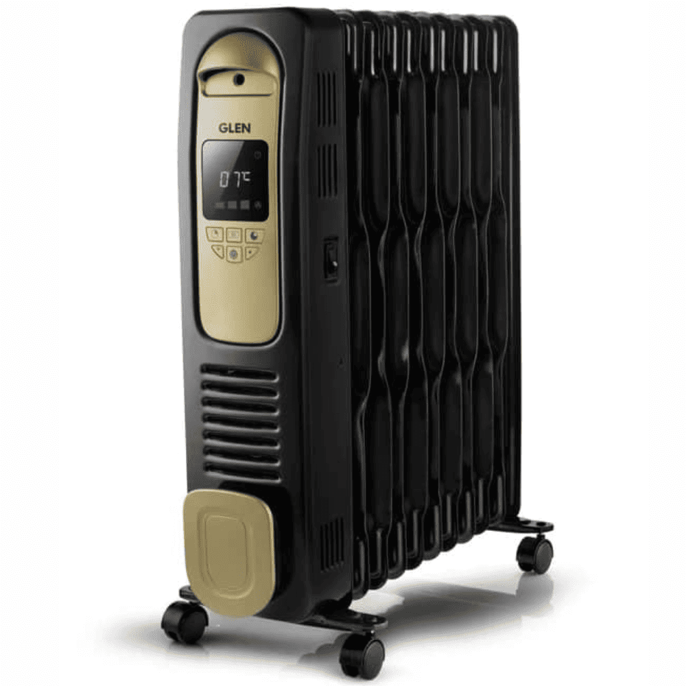 Glen 11 Straight Fins 2900 Watts Electric Oil Filled Digital Room Heater with PTC Fan (Black)
