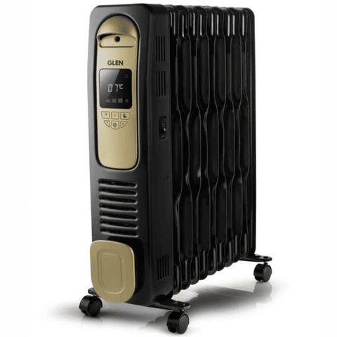 Glen 11 Straight Fins 2900 Watts Electric Oil Filled Digital Room Heater with PTC Fan (Black)