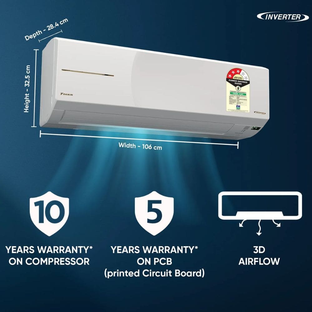 Daikin 2.1 Ton 3 Star Hot & Cold Inverter Split Air Conditioner (FTHT71XV16MAA)